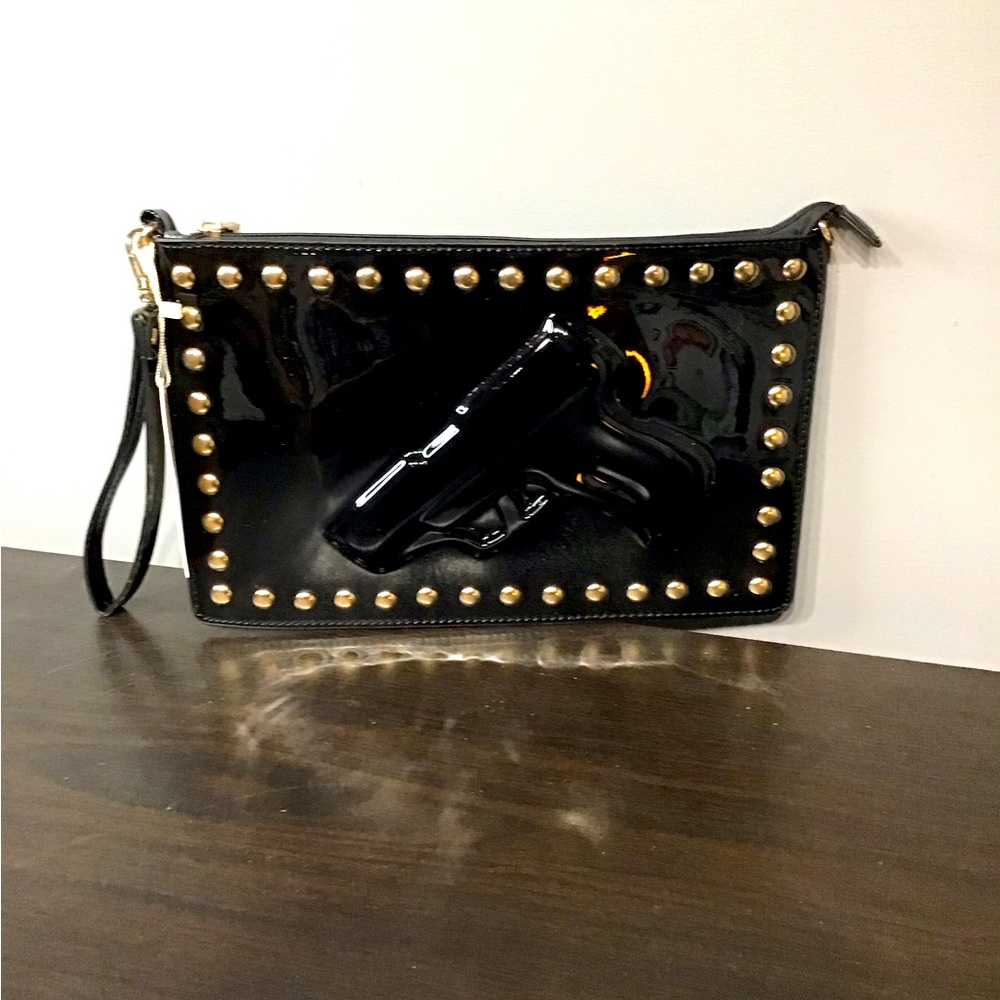 Cute patent leather bag black